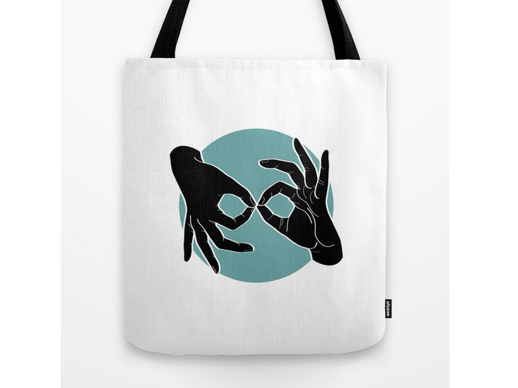 Society6 – Tote Bag – Black on Turquoise 00