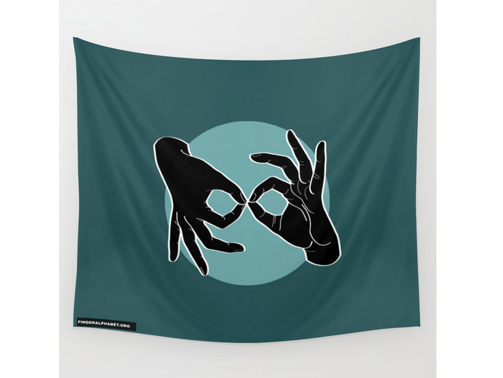 Society6 – Wall Tapestry – Black on Turquoise 07
