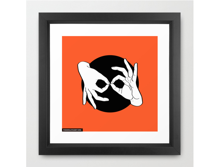 Society6 – Framed Art Print / Vector Black – White on Black 08