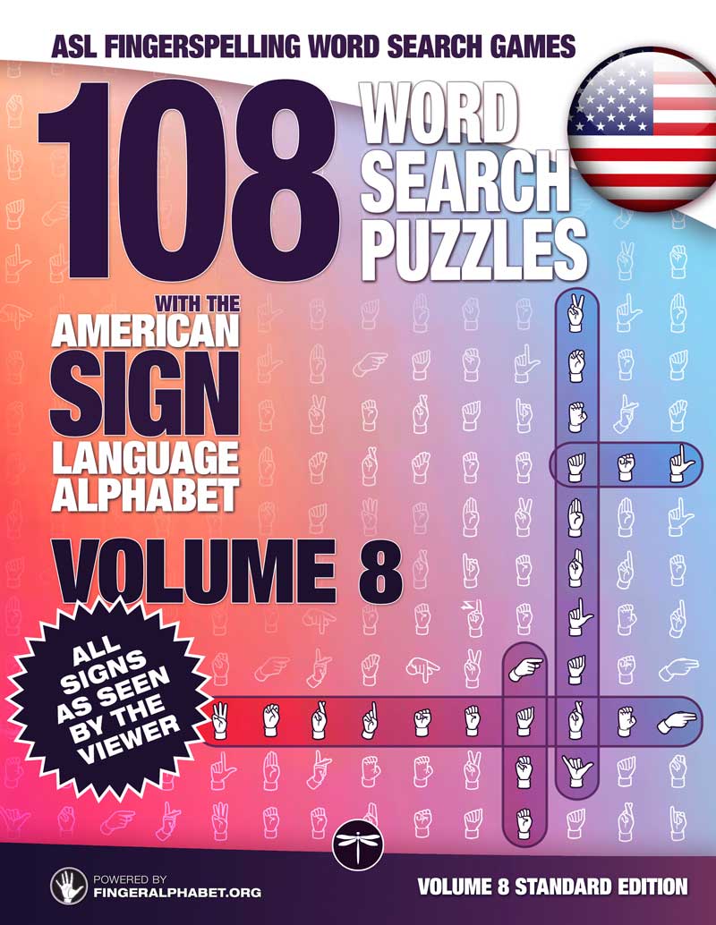 Cover of ASL Fingerspelling Word Search Games, Volume 8