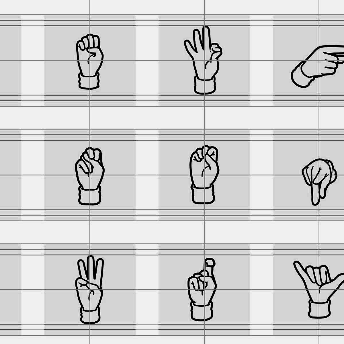 The project Fingeralphabet ASL-font in the making