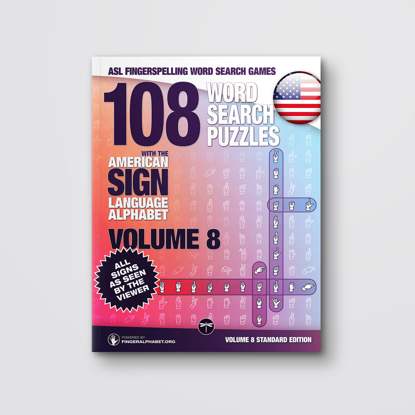 Cover of ASL Fingerspelling Word Search Games, Volume 8